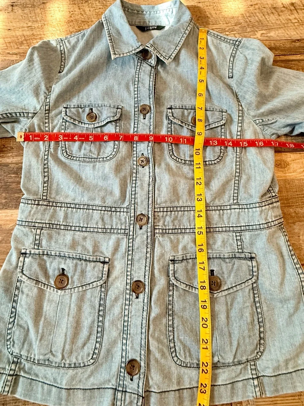 J.Crew - Chambray Utility Jacket - M - Light Wash Indigo